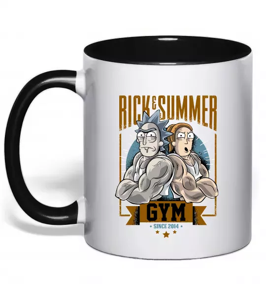 Чашка с цветной ручкой Rick and Summer Gym Черный фото