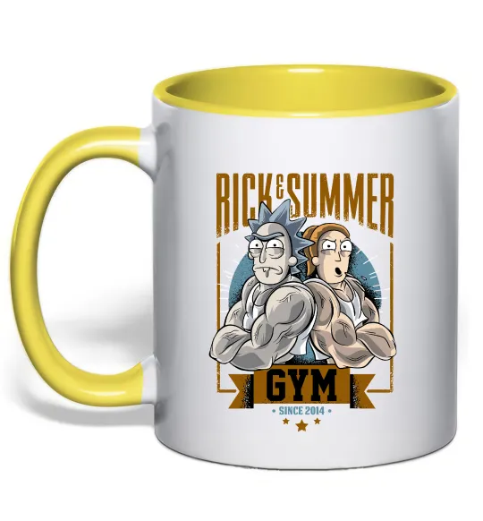 Чашка с цветной ручкой Rick and Summer Gym Лимонный фото