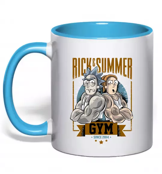 Чашка с цветной ручкой Rick and Summer Gym Голубой фото