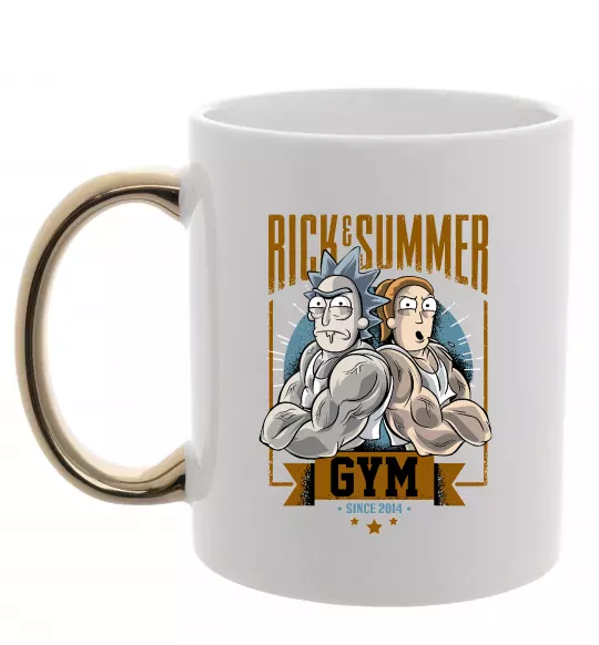 Чашка с цветной ручкой Rick and Summer Gym Золото фото
