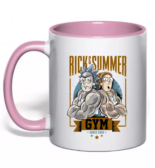 Чашка с цветной ручкой Rick and Summer Gym Нежно розовый фото