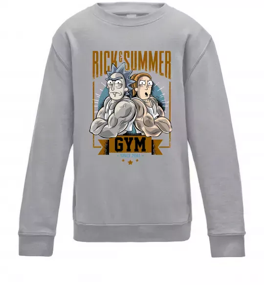 Детский Свитшот Rick and Summer Gym Серый меланж фото