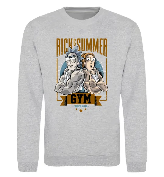 Світшот Rick and Summer Gym Сірий меланж фото
