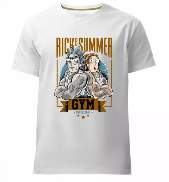 Мужская премиум футболка Rick and Summer Gym Белый фото