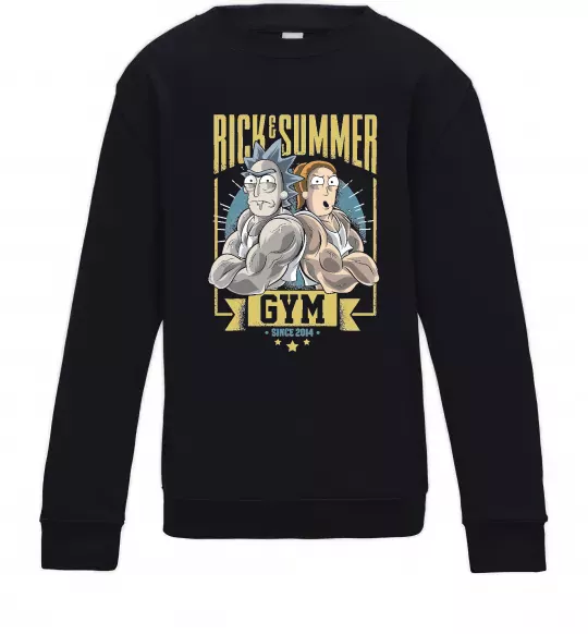 Детский Свитшот Rick and Summer Gym Черный фото
