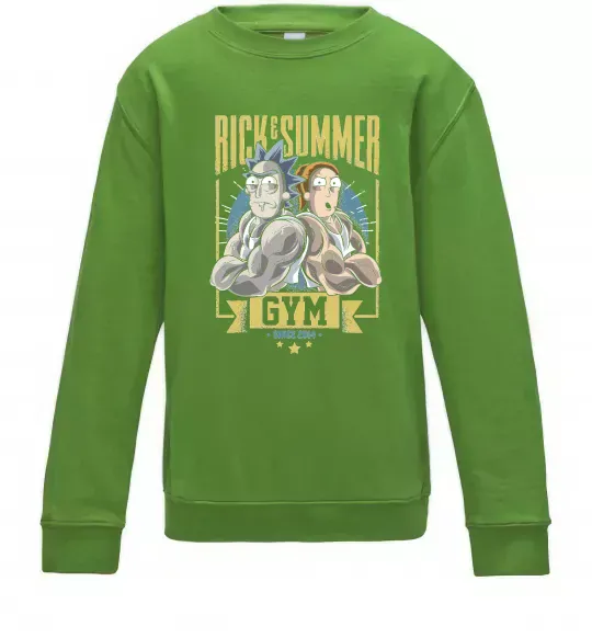 Детский Свитшот Rick and Summer Gym Лаймовый фото