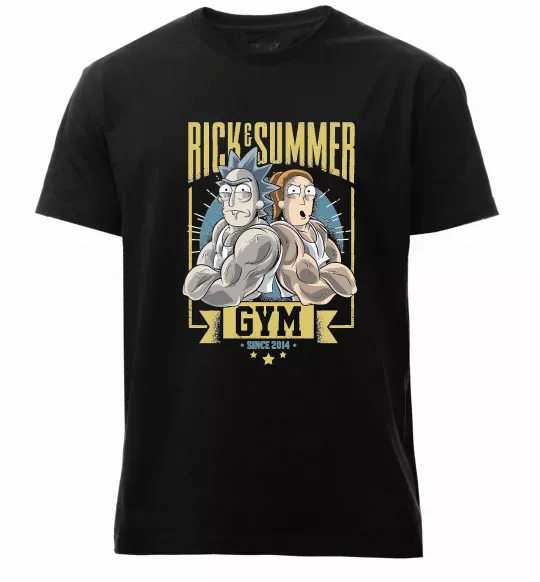 Мужская премиум футболка Rick and Summer Gym Черный фото
