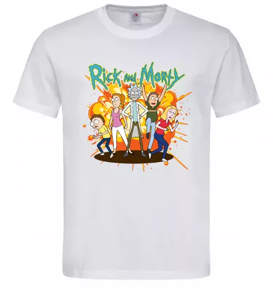 Мужская футболка Rick and Smith`s family Белый фото