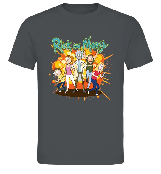 Мужская футболка Rick and Smith`s family Графит фото