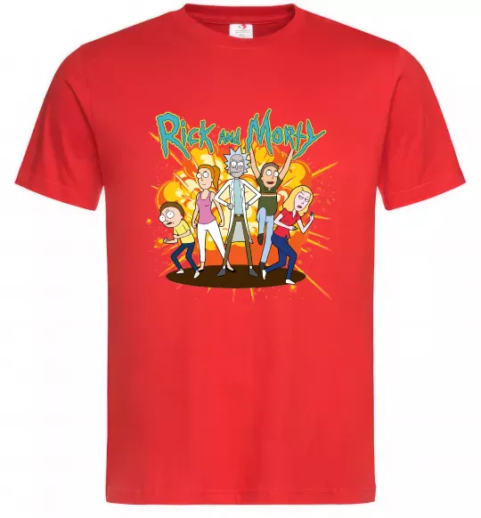 Мужская футболка Rick and Smith`s family Красный фото