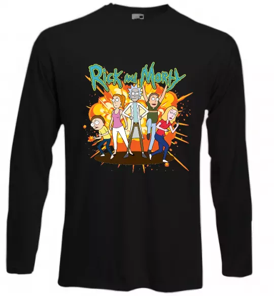 Лонгслів Rick and Smith`s family Чорний фото