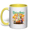 Чашка с цветной ручкой Rick and Smith`s family Лимонный фото