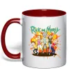 Чашка с цветной ручкой Rick and Smith`s family Красный фото