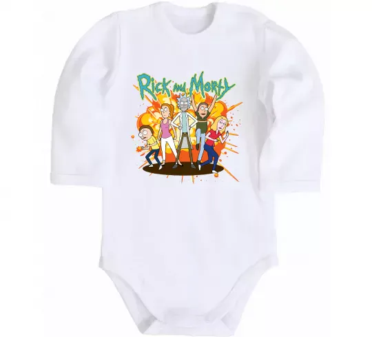 Дитячий бодік Rick and Smith`s family Білий фото