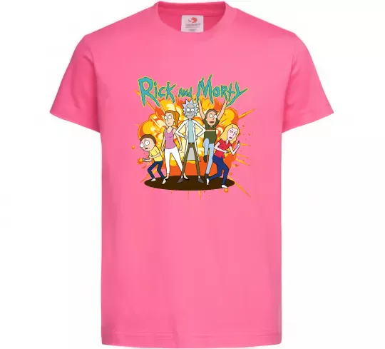 Детская футболка Rick and Smith`s family Ярко-розовый фото