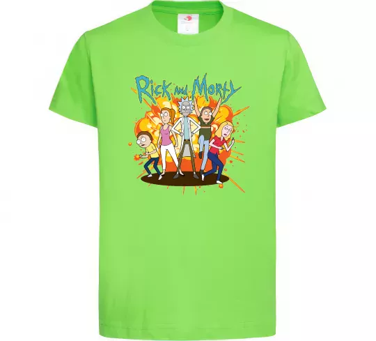 Детская футболка Rick and Smith`s family Лаймовый фото