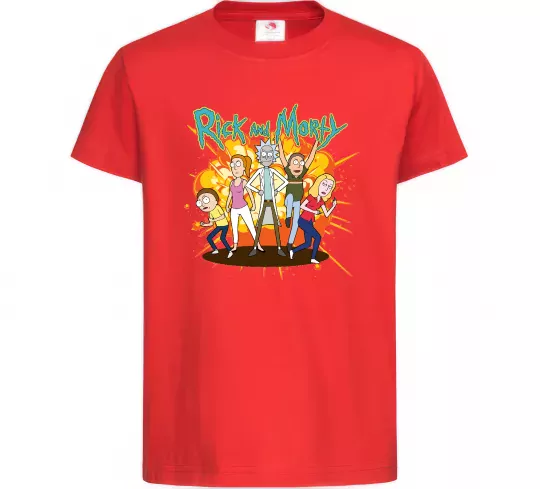Детская футболка Rick and Smith`s family Красный фото