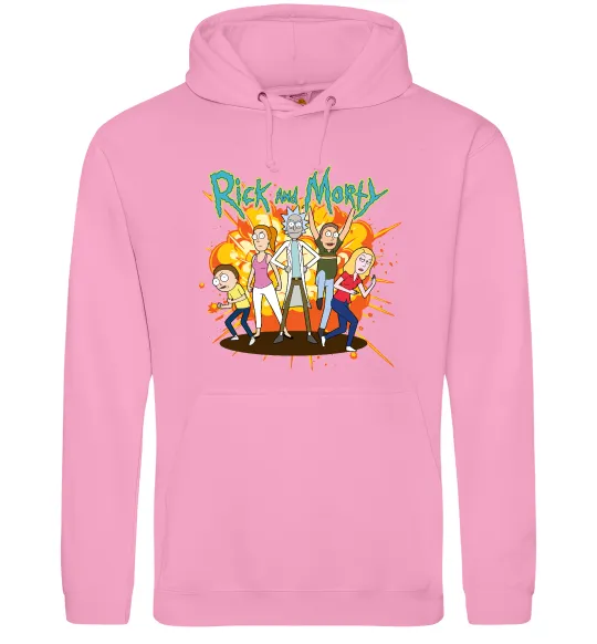 Женская толстовка (худи) Rick and Smith`s family Розовый фото