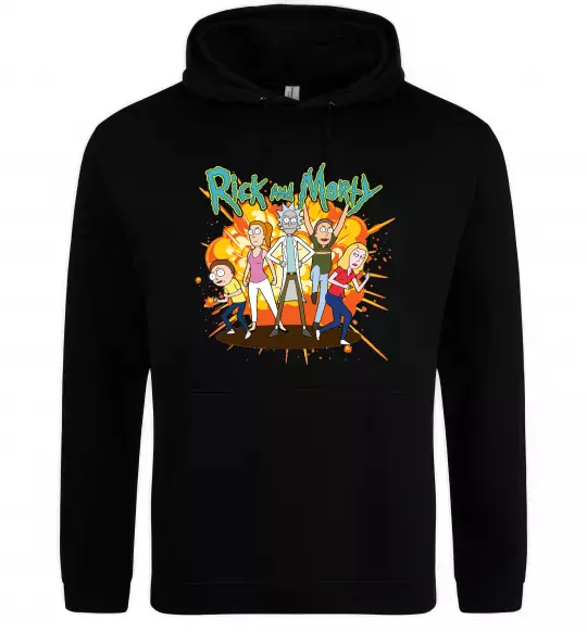 Женская толстовка (худи) Rick and Smith`s family Черный фото