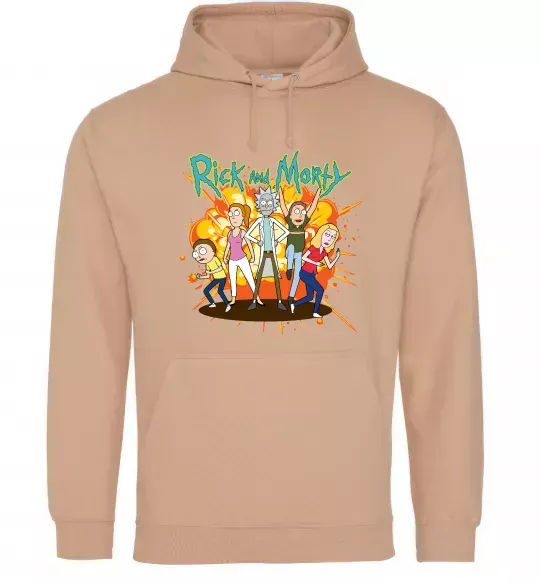 Женская толстовка (худи) Rick and Smith`s family Песочный фото