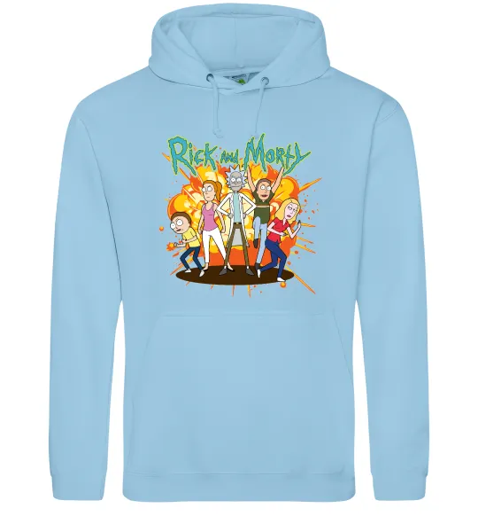 Женская толстовка (худи) Rick and Smith`s family Голубой фото