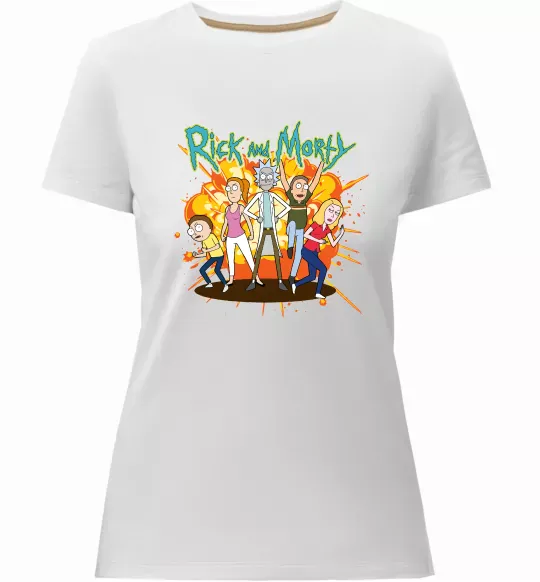 Женская премиум футболка Rick and Smith`s family Белый фото