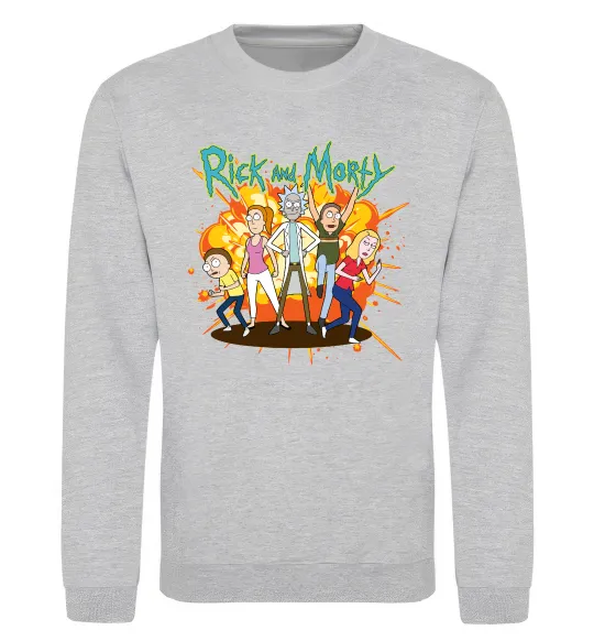 Світшот Rick and Smith`s family Сірий меланж фото