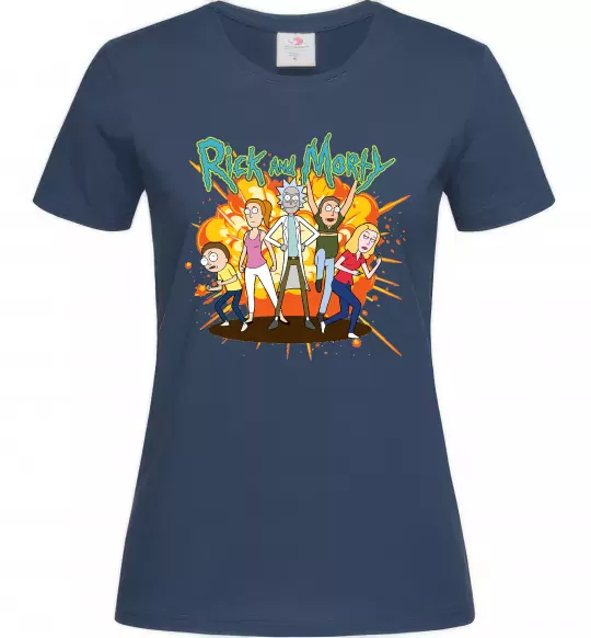 Жіноча футболка Rick and Smith`s family Темно-синій фото