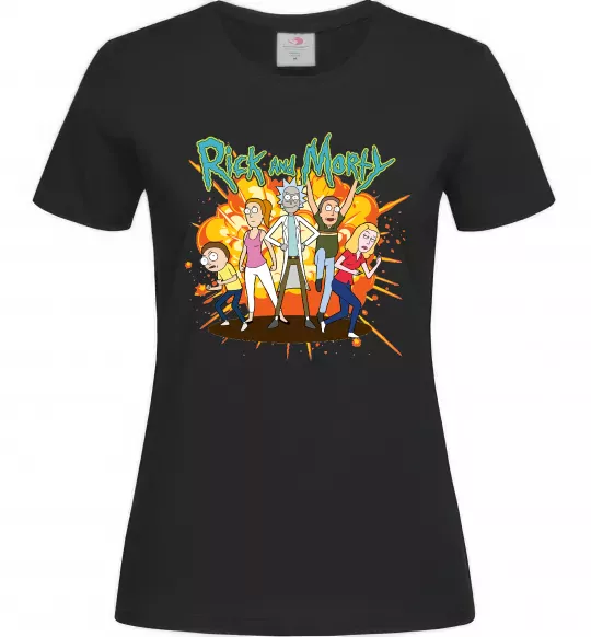 Жіноча футболка Rick and Smith`s family Чорний фото