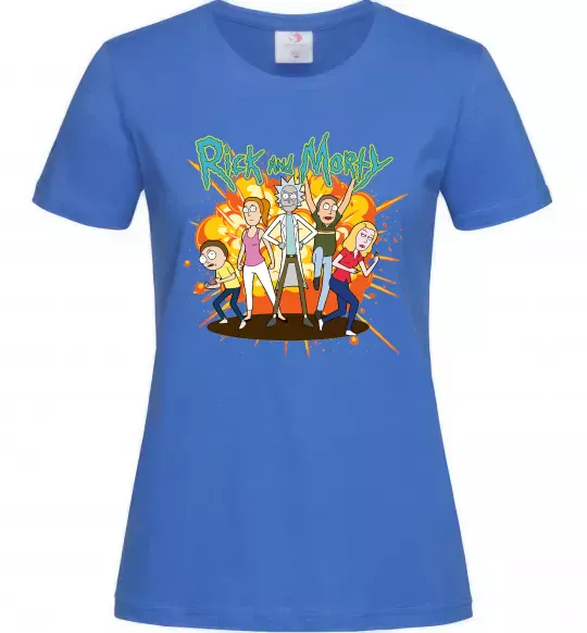 Жіноча футболка Rick and Smith`s family Яскраво-синій фото