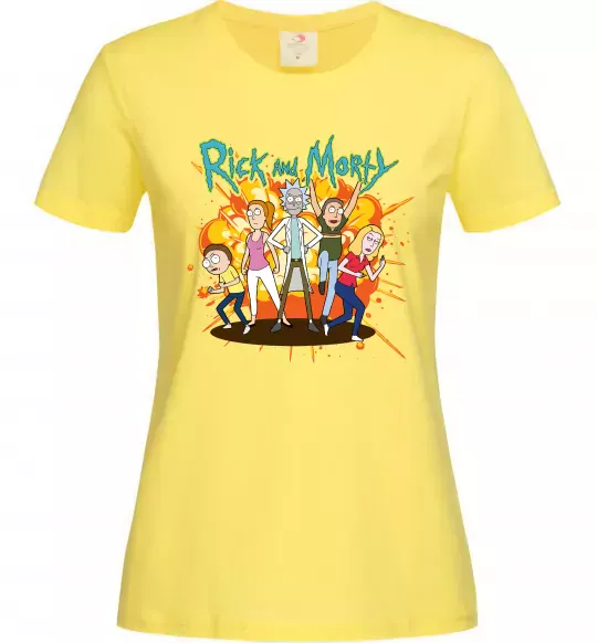 Жіноча футболка Rick and Smith`s family Лимонний фото