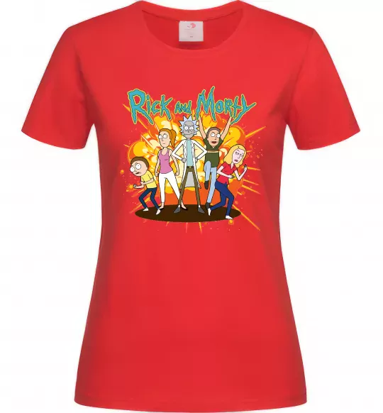 Жіноча футболка Rick and Smith`s family Червоний фото