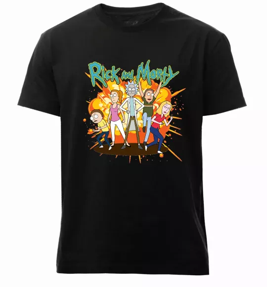 Мужская премиум футболка Rick and Smith`s family Черный фото