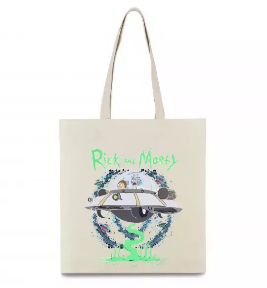 Эко-сумка Рік і Морті тарілка Бежевый фото