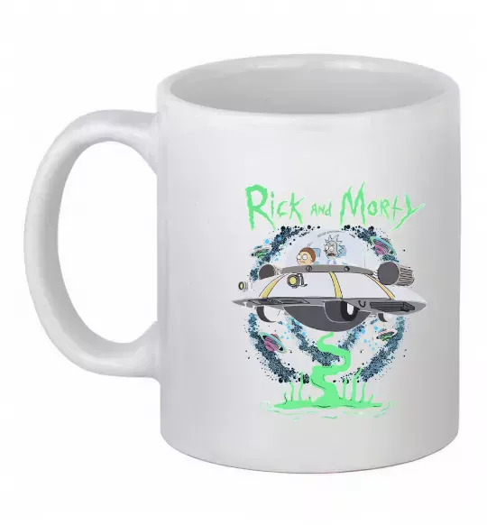 Чашка керамическая Рік і Морті тарілка Белый фото