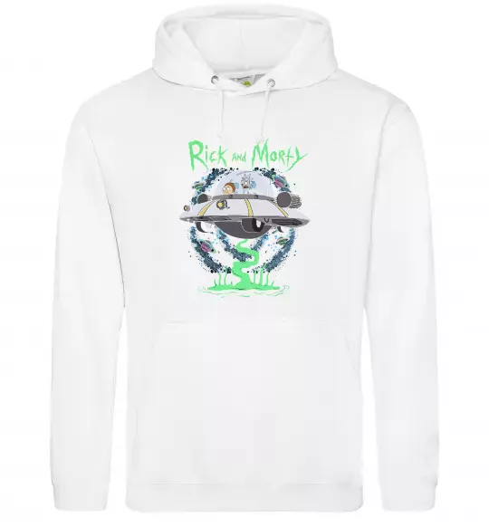 Женская толстовка (худи) Рік і Морті тарілка Белый фото