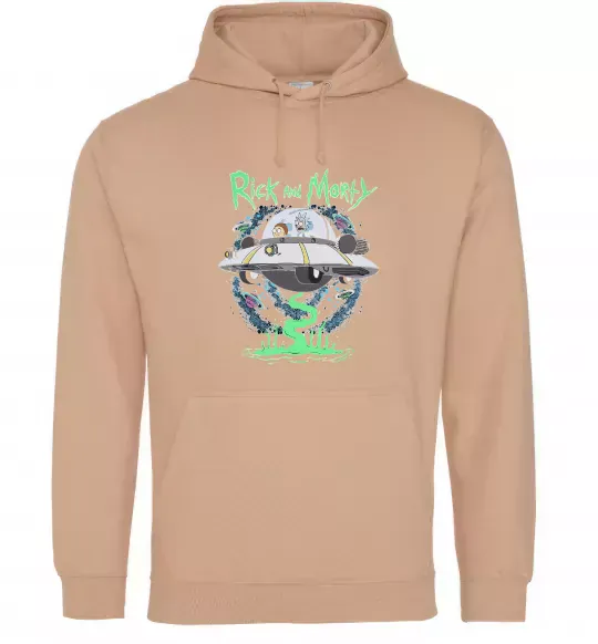Женская толстовка (худи) Рік і Морті тарілка Песочный фото
