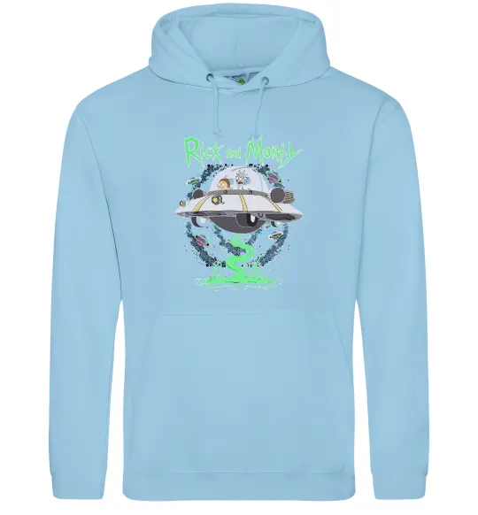Женская толстовка (худи) Рік і Морті тарілка Голубой фото