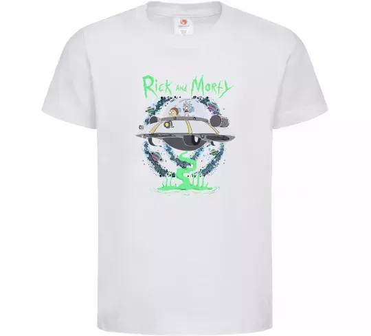 Детская футболка Рік і Морті тарілка Белый фото