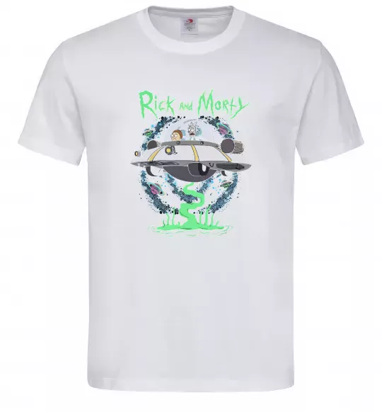 Чоловіча футболка Рік і Морті тарілка Білий фото