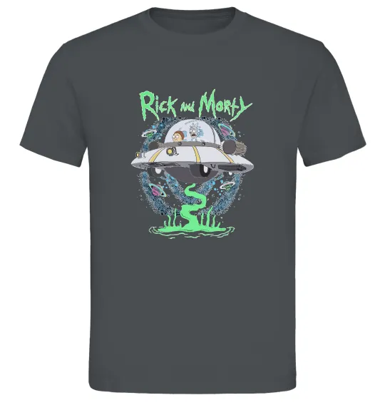 Чоловіча футболка Рік і Морті тарілка Графіт фото