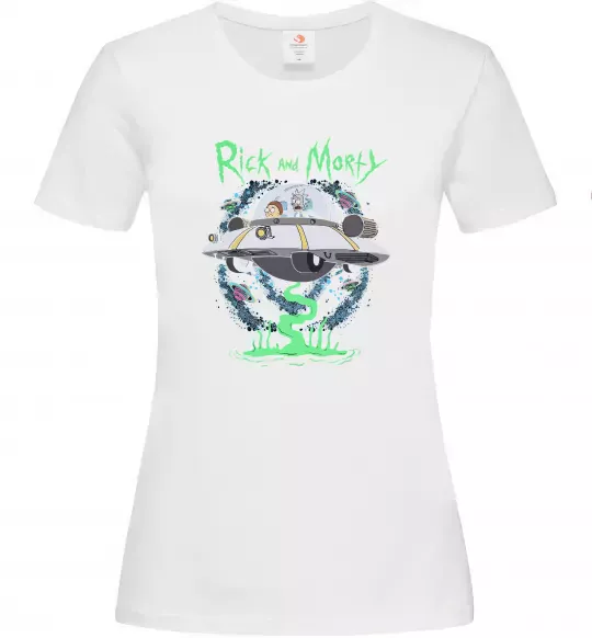 Женская футболка Рік і Морті тарілка Белый фото