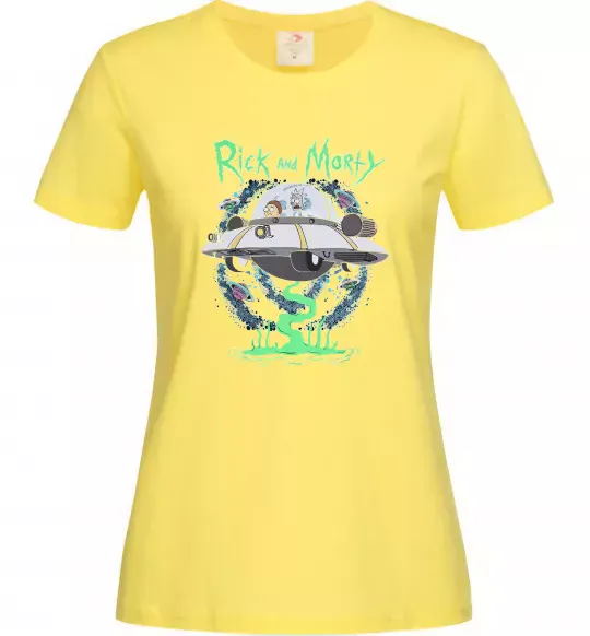 Женская футболка Рік і Морті тарілка Лимонный фото