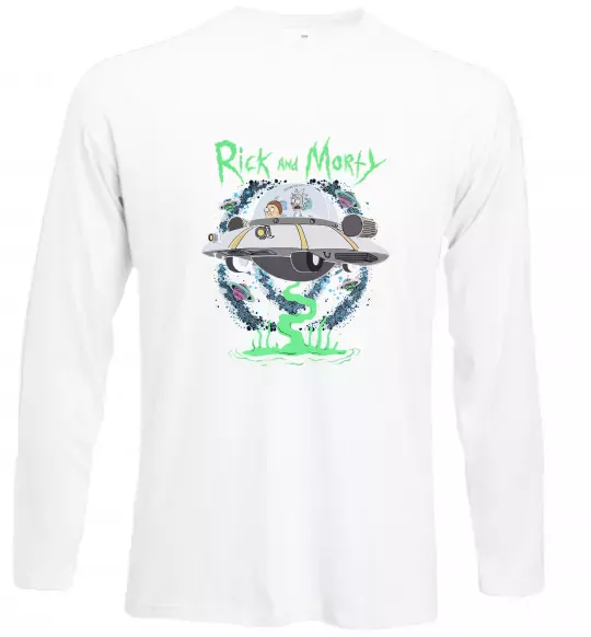 Лонгслів Рік і Морті тарілка Білий фото