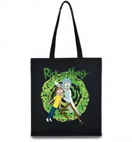 Эко-сумка Rick and Morty Portal Черный фото