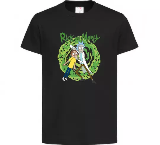 Детская футболка Rick and Morty Portal Черный фото