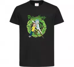 Детская футболка Rick and Morty Portal Черный фото