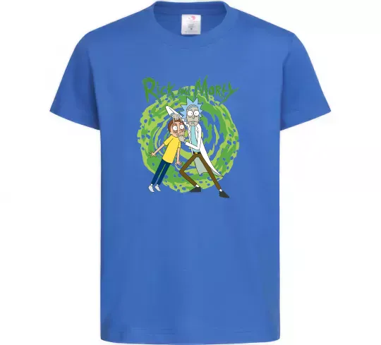 Детская футболка Rick and Morty Portal Ярко-синий фото