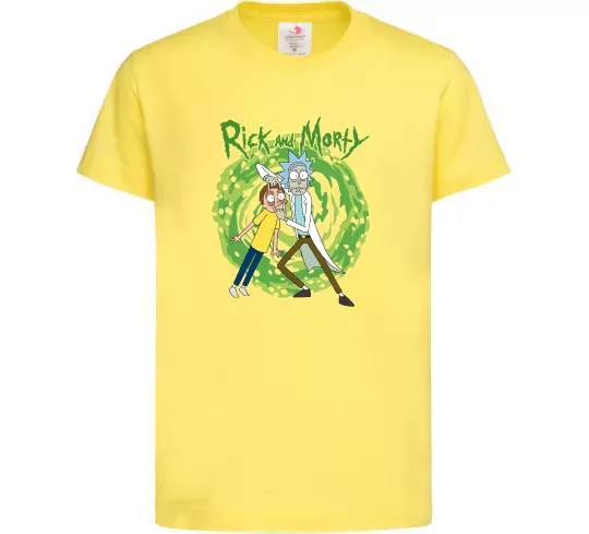 Детская футболка Rick and Morty Portal Лимонный фото