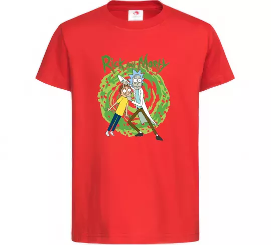 Детская футболка Rick and Morty Portal Красный фото